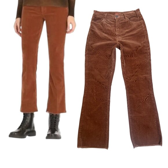 MOTHER BROWN CORDUROY THE HUSTLER ANKLE FRAY IN HOPSCOTCH 27" EUC - Picture 2 of 6